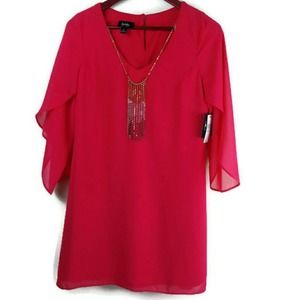 NEW By&By Med Sheer Pink Shift Dress